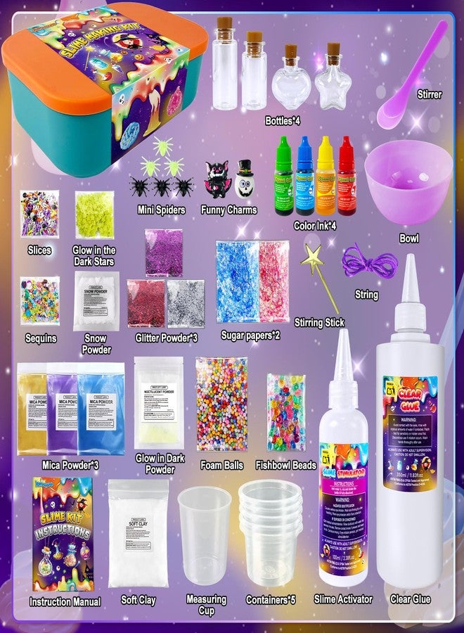 YOPINSAND DIY Slime Kit for Girls, Galaxy Wizard Slime Making Kit for Kids, Potion Slime Making Kit with Add-ins, Glimmer Crunchy, Foam Balls, Charms, Glitters, Gift Toys for Boys Girls 3-12 - Image 2